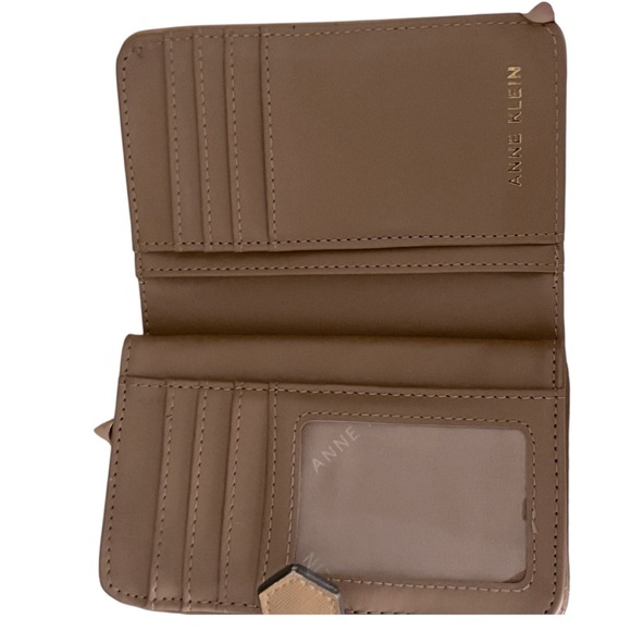 Anne Klein Tan Wallet with Horse bit Gold Accent - Picture 4 of 9
